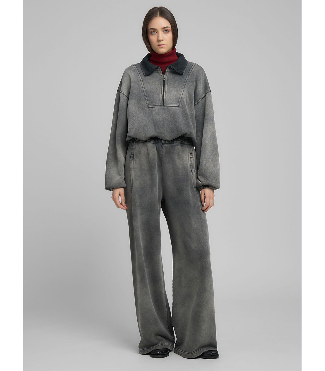 ワイドレッグフリースパンツ 詳細画像 ダークグレー 1